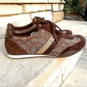 Coach Kelson Outline Signature canvas Suede sneaker shoes  Sz 9